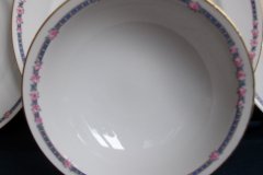 AHRENFELDT ROSES IN BLUE BAND- RIM CEREAL BOWL   .....   http://jaapiesfinechinastore.com