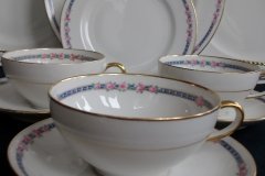 AHRENFELDT ROSES IN BLUE BAND- CUP & SAUCER.....   http://jaapiesfinechinastore.com