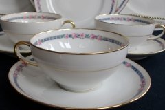 AHRENFELDT ROSES IN BLUE BAND- CUP & SAUCER.....   http://jaapiesfinechinastore.com