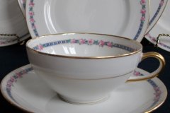 AHRENFELDT ROSES IN BLUE BAND- CUP & SAUCER.....   http://jaapiesfinechinastore.com