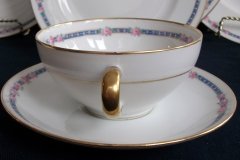 AHRENFELDT ROSES IN BLUE BAND- CUP & SAUCER.....   http://jaapiesfinechinastore.com