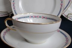 AHRENFELDT ROSES IN BLUE BAND- CUP & SAUCER.....   http://jaapiesfinechinastore.com