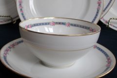 AHRENFELDT ROSES IN BLUE BAND- CUP & SAUCER.....   http://jaapiesfinechinastore.com