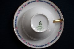 AHRENFELDT ROSES IN BLUE BAND- CUP & SAUCER.....   http://jaapiesfinechinastore.com