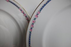 AHRENFELDT ROSES IN BLUE BAND-  DINNER PLATE   .....   http://jaapiesfinechinastore.com