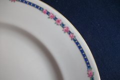 AHRENFELDT ROSES IN BLUE BAND-  DINNER PLATE   .....   http://jaapiesfinechinastore.com