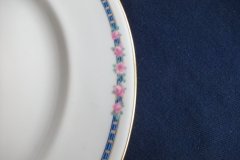 AHRENFELDT ROSES IN BLUE BAND-  DINNER PLATE   .....   http://jaapiesfinechinastore.com