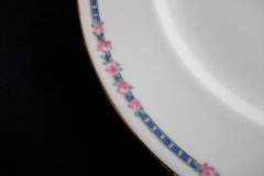 AHRENFELDT ROSES IN BLUE BAND-  DINNER PLATE   .....   http://jaapiesfinechinastore.com