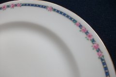 AHRENFELDT ROSES IN BLUE BAND-  LUNCH PLATE   .....   http://jaapiesfinechinastore.com