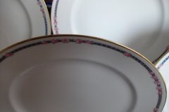 AHRENFELDT ROSES IN BLUE BAND-  LUNCH PLATE   .....   http://jaapiesfinechinastore.com
