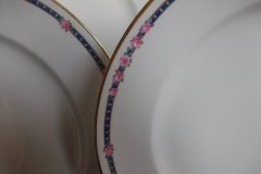 AHRENFELDT ROSES IN BLUE BAND-  LUNCH PLATE   .....   http://jaapiesfinechinastore.com