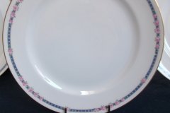 AHRENFELDT ROSES IN BLUE BAND-  LUNCH PLATE   .....   http://jaapiesfinechinastore.com