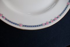 AHRENFELDT ROSES IN BLUE BAND-  OVAL SERVING   BOWL   .....   http://jaapiesfinechinastore.com