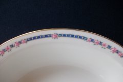 AHRENFELDT ROSES IN BLUE BAND-  OVAL SERVING   BOWL   .....   http://jaapiesfinechinastore.com