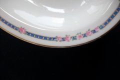 AHRENFELDT ROSES IN BLUE BAND-  OVAL SERVING   BOWL   .....   http://jaapiesfinechinastore.com