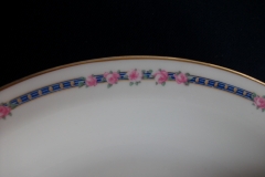 AHRENFELDT ROSES IN BLUE BAND-  OVAL SERVING   BOWL   .....   https://www.jaapiesfinechinastore.com