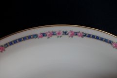 AHRENFELDT ROSES IN BLUE BAND-  OVAL SERVING   BOWL   .....   http://jaapiesfinechinastore.com