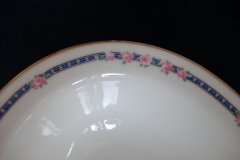 AHRENFELDT ROSES IN BLUE BAND-  OVAL SERVING   BOWL   .....   http://jaapiesfinechinastore.com