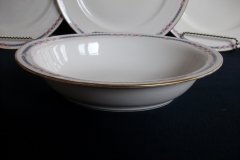 AHRENFELDT ROSES IN BLUE BAND-  OVAL SERVING   BOWL   .....   http://jaapiesfinechinastore.com