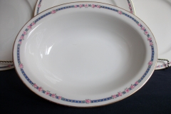 AHRENFELDT ROSES IN BLUE BAND-  OVAL SERVING   BOWL   .....   https://www.jaapiesfinechinastore.com