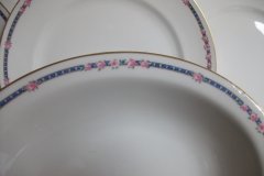 AHRENFELDT ROSES IN BLUE BAND-  OVAL SERVING   BOWL   .....   http://jaapiesfinechinastore.com