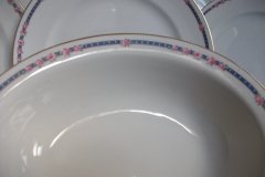 AHRENFELDT ROSES IN BLUE BAND-  OVAL SERVING   BOWL   .....   http://jaapiesfinechinastore.com