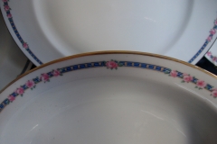 AHRENFELDT ROSES IN BLUE BAND-  OVAL SERVING   BOWL   .....   https://www.jaapiesfinechinastore.com