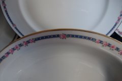 AHRENFELDT ROSES IN BLUE BAND-  OVAL SERVING   BOWL   .....   http://jaapiesfinechinastore.com
