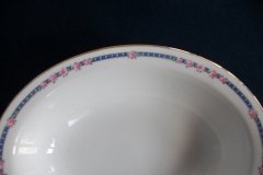 AHRENFELDT ROSES IN BLUE BAND-  OVAL SERVING   BOWL   .....   http://jaapiesfinechinastore.com