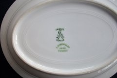 AHRENFELDT ROSES IN BLUE BAND-  OVAL SERVING   BOWL   .....   http://jaapiesfinechinastore.com