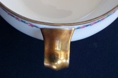 AHRENFELDT ROSES IN BLUE BAND-  OVAL COVERED SERVING   BOWL   .....   http://jaapiesfinechinastore.com