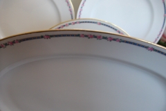 AHRENFELDT ROSES IN BLUE BAND-  OVAL  SERVING   PLATTER 16 1/2"   .....   https://www.jaapiesfinechinastore.com