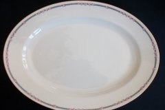 AHRENFELDT ROSES IN BLUE BAND-  OVAL  SERVING   PLATTER 16 1/2"   .....   http://jaapiesfinechinastore.com