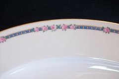 AHRENFELDT ROSES IN BLUE BAND-  OVAL  SERVING   PLATTER 16 1/2"   .....   http://jaapiesfinechinastore.com