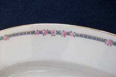 AHRENFELDT ROSES IN BLUE BAND-  OVAL  SERVING   PLATTER 16 1/2"   .....   http://jaapiesfinechinastore.com
