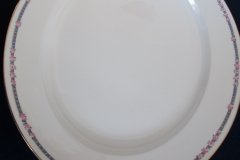 AHRENFELDT ROSES IN BLUE BAND-  OVAL  SERVING   PLATTER 16 1/2"   .....   http://jaapiesfinechinastore.com