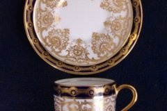 AYNSLEY 13077 COBALT & GOLD- COFFEE CAN & SAUCER   .....   http://jaapiesfinechinastore.com
