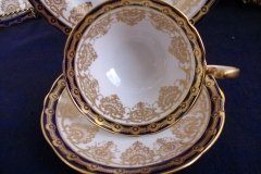 AYNSLEY 13077 COBALT & GOLD- CUP & SAUCER   .....   http://jaapiesfinechinastore.com