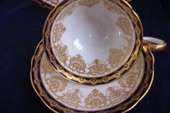 AYNSLEY 13077 COBALT & GOLD- CUP & SAUCER   .....   http://jaapiesfinechinastore.com