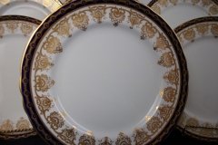 AYNSLEY 13077 COBALT & GOLD-   DINNER  PLATE   (SCALLOPED)  .....   http://jaapiesfinechinastore.com