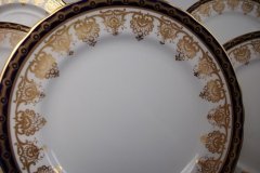 AYNSLEY 13077 COBALT & GOLD-   DINNER  PLATE   (SCALLOPED)  .....   http://jaapiesfinechinastore.com