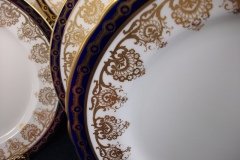 AYNSLEY 13077 COBALT & GOLD-   DINNER  PLATE   (SCALLOPED)  .....   http://jaapiesfinechinastore.com