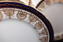 AYNSLEY 13077 COBALT & GOLD-   DINNER  PLATE   (SCALLOPED)  .....   http://jaapiesfinechinastore.com