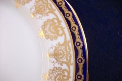 AYNSLEY 13077 COBALT & GOLD-   DINNER  PLATE   (SCALLOPED)  .....   http://jaapiesfinechinastore.com