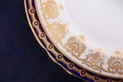 AYNSLEY 13077 COBALT & GOLD-   DINNER  PLATE   (SCALLOPED)  .....   http://jaapiesfinechinastore.com