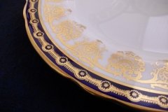 AYNSLEY 13077 COBALT & GOLD-   DINNER  PLATE   (SCALLOPED)  .....   http://jaapiesfinechinastore.com