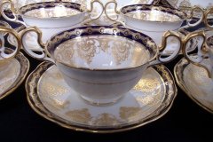 AYNSLEY 13077 COBALT & GOLD-  SOUP CUP & SAUCER   .....   http://jaapiesfinechinastore.com