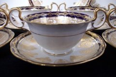 AYNSLEY 13077 COBALT & GOLD-  SOUP CUP & SAUCER   .....   http://jaapiesfinechinastore.com
