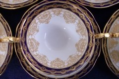 AYNSLEY 13077 COBALT & GOLD-  SOUP CUP & SAUCER   .....   http://jaapiesfinechinastore.com
