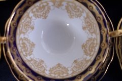 AYNSLEY 13077 COBALT & GOLD-  SOUP CUP & SAUCER   .....   http://jaapiesfinechinastore.com